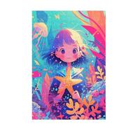 Puzzle 500 Pezzi Ragazza Puzzle Carino Adulti Arte Grandi Dimensioni Jigsaw di Legno con una Scatola e Poster, Impossibili Jigsaw Gioco Familiare for Adulti Principiante, Home Decor 52x38cm D-1250