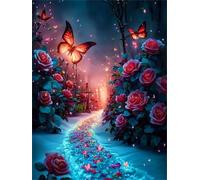 Puzzle 500 pezzi, Rose Rosse a Farfalla Puzzle Classici per Adulti, Giocattoli di Gioco Impegnativi, puzzle Impossibile, Puzzles per Gioco Familiare, Regalo per Amore e Amico 52 x 38 cm