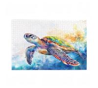 Puzzle 500 Pezzi Tartarughe marine Puzzle Animale Adulti Arte Grandi Dimensioni Jigsaw di Legno con una Scatola e Poster, Impossibili Jigsaw Gioco Familiare, Home Decor Regalo Donna 52x38cm D-393