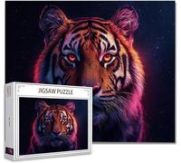 Puzzle 500 Pezzi tigre DIY Puzzle Grandi Adulti Difficili Impossibili Legno Arte Jigsaw Sviluppa La Coordinazione Occhio-Mano Con Poster Incluso, Compact Box Idea Regalo Uomo e Donna 52x38cm H-2