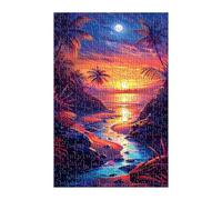 Puzzle 500 Pezzi Tramonto Paesaggio Gioco Educativo Puzzle Impossibili Adatto Agli Appassionati di Puzzles Puzzles per Adulti 500 Pezzi 52x38 cm