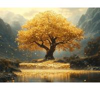Puzzle 5000 Pezzi Albero Puzzle Legno Monete d'oro, n-726 | Jigsaw Puzzles 156x105cm, Marcature di Lettere Sul Retro, Giochi Divertenti, Famiglia Relax, Regalo per Amore e Amico