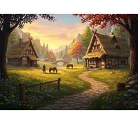Puzzle 5000 Pezzi Arte Campagna, 156x105cm Fai Da Te Puzzle Impossibili 5000 Pezzi per Adulti, Alta Qualità di Stampa, Poster Incluso, Sfida Creativa Regalo per Amore e Amico Prato per cavalli