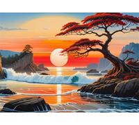 Puzzle 5000 Pezzi Arte Trees, Barriera, 156x105cm Fai Da Te Puzzle Impossibili 5000 Pezzi per Adulti, Alta Qualità di Stampa, Poster Incluso, Sfida Creativa Regalo per Amore e Amico Vista sul mare