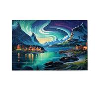 Puzzle 5000 Pezzi Aurora boreale Puzzle Montagna Adulti Arte Grandi Dimensioni Jigsaw di Legno, Impossibili Jigsaw Gioco Familiare for Adulti Principiante, Home Decor Regalo Donna 105x156cm E-465