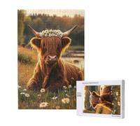 Puzzle 5000 Pezzi Bovini Delle Highlands Puzzle Animale Grandi Dimensioni per Adulti Scatola di Imballaggio e Immagini di Riferimento,Giochi Rilassamento e Intelligence,Come Regalo per Amici M-1419