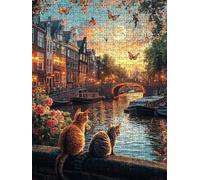 Puzzle 5000 Pezzi Città Gatto 3D Puzzle per Adulti Impegnativo, Educa Puzzles Artistico, Divertente E Stimolante Puzzles Decorativo per La Famiglia, Regalo e Decorazione Pareti BXHZW6-943