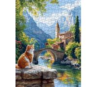 Puzzle 5000 Pezzi, Città Gatto 3D Puzzle per Adulti Impegnativo, Educa Puzzles Artistico, Divertente E Stimolante Puzzles Decorativo per La Famiglia, Regalo e Decorazione Pareti DX0YL6-938