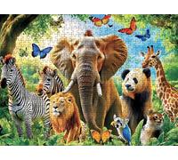 Puzzle 5000 Pezzi Classici, Puzzle animale Africa 156 x 105 cm, Gioco Educativo e Antistress in Legno con Poster Incluso, Ttività DIY per Famiglia, Regalo per Appassionati, Decor Parete Casa, f0-149