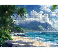 Puzzle 5000 Pezzi Classici, Puzzle spiaggia palme da cocco 156 x 105 cm, Gioco Educativo e Antistress in Legno con Poster Incluso, Ttività Famiglia, Regalo per Appassionati, Decor Parete, f0-265