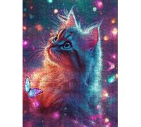 Puzzle 5000 Pezzi Farfalla Gatto 3D Puzzle per Adulti Impegnativo, Educa Puzzles Artistico, Divertente E Stimolante Puzzles Decorativo per La Famiglia, Regalo e Decorazione Pareti BXHZW6-392
