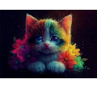 Puzzle 5000 Pezzi Fiori Puzzle Adulti Sfida Impossibili Jigsaws Gatto Classica 3D Pattern Art Jigsaws per Divertimento Adulti e Bambina, Gioco Familiare, Festa Aziendale, Amore e Amico 156x105cm C-377
