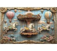 Puzzle 5000 Pezzi, Giostra Puzzle 5000 Pezzi per Adulti, Giochi di Puzzles Mongolfiera Legno per Tutta la Famiglia, DIY Puzzles per Quadri Moderni Soggiorno Regalo Donna Uomo 160 x 105CM RXPT-599