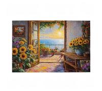 Puzzle 5000 Pezzi Girasole Puzzle Oceano Adulti Arte Grandi Dimensioni Jigsaw di Legno con una Scatola e Poster, Impossibili Jigsaw Gioco Familiare for Adulti, Home Decor Regalo Donna 105x156cm D-208