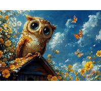 Puzzle 5000 Pezzi Gufo Puzzle Adulti Sfida Impossibili Jigsaws Farfalla Classica 3D Pattern Art Jigsaws per Divertimento Adulti e Bambina, Gioco Familiare, Festa Aziendale,Regali Donne 156x105cm C-663
