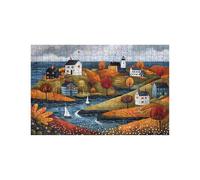 Puzzle 5000 Pezzi, Legno Piccola città Puzzle 5000 Pezzi Adulti, Puzzles Paesaggio per Tutta la Famiglia Insieme, Puzzles per Alleviare lo Stress Primavera Decorazioni Parete 105 x 160 cm LZPT-02044