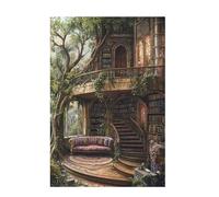Puzzle 5000 Pezzi Libreria Puzzle Albero Adulti Arte Grandi Dimensioni Jigsaw di Legno con una Scatola e Poster, Impossibili Jigsaw Gioco Familiare for Adulti, Home Decor Regalo Donna 105x156cm D-929