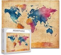 Puzzle 5000 Pezzi Mappa del mondo Impossibili Puzzle Gigante Adulti Difficili Wooden Jigsaw Arte, Possono Stimolare Pensiero Delle Persone Con Poster Incluso Regalo per Uomini/Donne 105.5X156.5cm G-7