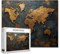 Puzzle 5000 Pezzi Mappa del mondo Impossibili Puzzle Gigante Adulti Difficili Wooden Jigsaw Arte, Possono Stimolare Pensiero Delle Persone Con Poster Incluso Regalo per Uomini/Donne 105.5X156.5cm K-3