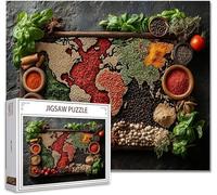 Puzzle 5000 Pezzi Mappa del mondo Impossibili Puzzle Gigante Adulti Difficili Wooden Jigsaw Arte, Possono Stimolare Pensiero Delle Persone Con Poster Incluso Regalo per Uomini/Donne 105.5X156.5cm Z-6