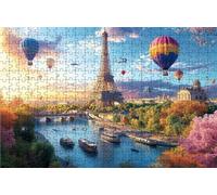 Puzzle 5000 Pezzi Mongolfiera Puzzle 5000 Pezzi Legno per Adulti Parigi, Splendidamente Confezionato in Una Scatola di Cartone, Trasportabile in Una Borsa a Rete per Regalo Donna 105x160 CM RXPT-9630