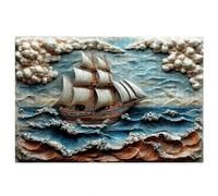 Puzzle 5000 pezzi Oceano, Puzzle 5000 pezzi Adulti, Gioco Educativo Fai Da Te con Scatola Regalo per Adulti, Legno Spesso e Resistente, Impegnativi Rompecapo, Idea Regalo Donne e Uomini,(Barca) A-67