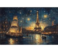 Puzzle 5000 Pezzi, Parigi Puzzle 5000 Pezzi per Adulti, Giochi di Puzzles Barca Legno per Tutta la Famiglia, DIY Puzzles per Quadri Moderni Soggiorno Regalo Donna Uomo Festival 105x160 cm RXPT-5337