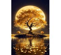 Puzzle 5000 Pezzi, Puzzle per Adulti Luna Albero Riflesso 156x105 cm, Impossibile Difficile Puzzles Impegnativo Come Regalo e Decorazione per Pareti