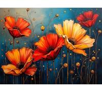 Puzzle 5000 Pezzi, Puzzle per Adulti Papaveri Gialli 156x105 cm, Impossibile Difficile Puzzles Impegnativo Come Regalo e Decorazione per Pareti