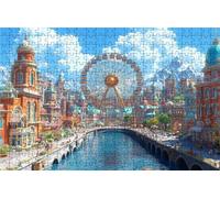 Puzzle 5000 Pezzi, Ruota Panoramica Puzzle 5000 Pezzi per Adulti, Giochi di Puzzles Città Legno per Tutta la Famiglia, DIY Puzzles per Quadri Moderni Soggiorno Regalo Donna Uomo 160x105 CM RXPT-631