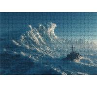 Puzzle 5000 Pezzi, Tsunami Puzzle 5000 Pezzi per Adulti, Giochi di Puzzles Barca Legno per Tutta la Famiglia, DIY Puzzles per Quadri Moderni Soggiorno Regalo Donna Uomo Festival 160 x 105CM RXPT-2543