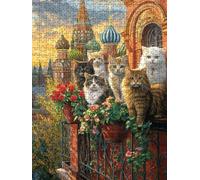 Puzzle 5000 Pezzi, Villa Gatto 3D Puzzle per Adulti Impegnativo, Educa Puzzles Artistico, Divertente E Stimolante Puzzles Decorativo per La Famiglia, Regalo e Decorazione Pareti DX0YL6-84