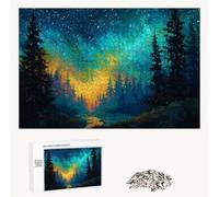 Puzzle 520 Pezzi - Aurora & Cielo stellato - Puzzle in Legno Durevole con Lettere sul Retro - 52 x 38 cm - Hobby Creativo Senza Polvere - Articolo per Collezionisti e 14 Anni in Su P3#205