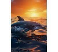 Puzzle 520 Pezzi Delfino Dell'Oceano Tramonto Puzzle Classici, Giochi Rilassamento e Intelligence, Puzzles Impossible, Idea Regalo Uomo e Donna