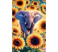Puzzle 520 Pezzi, Elefante Girasole, Intrattenimento Creativo, Puzzle Classico Sfida Appassionante per Tutti Gli Appassionati di Puzzles, Ideale per Uomini, Donne o Ragazzi 52 x 38 cm