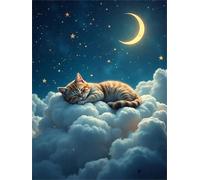 Puzzle 520 Pezzi Gatto Sulla Luna Nuvole, Puzzle Impossibili Gioco Educativo Sviluppa Pazienza e Destrezza, Lettere sul Retro Facile Montaggio, Regalo per Uomini Donne e Anziani 52 x 38 cm