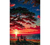 Puzzle 520 Pezzi Paesaggio Tramonto, Puzzle Impossibili Gioco Educativo Sviluppa Pazienza e Destrezza, Lettere sul Retro Facile Montaggio, Regalo per Uomini Donne e Anziani 52 x 38 cm