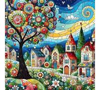 Puzzle 60 Pezzi Adulti, Albero astratto della città puzzle per adulti 60 pezzi 35x35cm, Creativo Giocattolo, Puzzles Giochi Intelligence per Familiare
