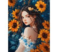 Puzzle 60 Pezzi Adulti Girasole Bella Ragazza, Fai da Te puzzle difficili adulti 60 pezzi 40x28cm, Intrattenimento Creativo, Divertimento, Gioco di Abilità per Tutta la Famiglia