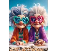 Puzzle 60 Pezzi Adulti Vecchia signora in vacanza, Fai da Te puzzle difficili adulti 60 pezzi 40x28cm, Intrattenimento Creativo, Divertimento, Gioco di Abilità per Tutta la Famiglia