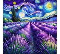 Puzzle 60 Pezzi Cielo Stellato Lavanda, Decompressivo Intellettuale Educativo Divertente Gioco Puzzle Difficile Puzzles per Adulti 60 Pezzi 35x35 cm