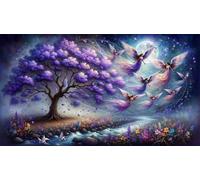 Puzzle 60 Pezzi per Adulti 40 x 28 cm,Angelo dell'albero viola Rompicapo Classico,Impossibile Difficile Sfidanti Puzzles Gioco di Famiglia e Decorazione Murale