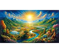 Puzzle 60 Pezzi per Adulti 40 x 28 cm,Paesaggio Campi Statua Rompicapo Classico,Impossibile Difficile Sfidanti Puzzles Gioco di Famiglia e Decorazione Murale