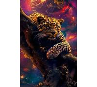 Puzzle 6000 Pezzi Animali Notte Stellata Leopardo Giochi Educativi Puzzles Impegnativo per Tutta la Famiglia Puzzle per Adulti 6000 Pezzi 179 x 105 cm