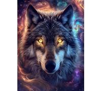 Puzzle 6000 Pezzi Arte per Adulti e Ragazzi, Puzzle Aurora in Legno Adulti, Idea Regalo Jigsaw Lupo per Gioco Familiare, Lettere sul retro Jigsaw, per Decorazione la Casa Regalo 179.5x105.5cm g-824