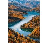 Puzzle 6000 Pezzi Arte per Adulti e Ragazzi, Puzzle Lago in Legno Adulti, Idea Regalo Jigsaw Foresta per Gioco Familiare, Lettere sul retro Jigsaw, per Decorazione la Casa Regalo 179.5x105.5cm g-762