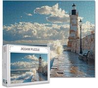 Puzzle 6000 Pezzi faro Puzzle Grandi Adulti Difficili Impossibili Legno Arte Jigsaw Sviluppa La Coordinazione Occhio-Mano Con Poster Incluso, Compact Box Idea Regalo Uomo e Donna 105.5X179.5cm I-9