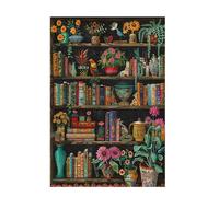 Puzzle 6000 Pezzi Libreria Puzzle Fiore Adulti Arte Grandi Dimensioni Jigsaw di Legno con una Scatola e Poster, Impossibili Jigsaw Gioco Familiare for Adulti, Home Decor Regalo Donna 105x179cm D-910