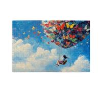 Puzzle 6000 Pezzi Mongolfiera Puzzle Farfalla Adulti Arte Grandi Dimensioni Jigsaw di Legno con una Scatola e Poster, Impossibili Jigsaw Gioco Familiare for Adulti, Home Decor Regalo 105x179cm E-1875