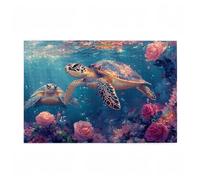 Puzzle 6000 Pezzi Tartarughe marine Puzzle Fiore Adulti Arte Grandi Dimensioni Jigsaw di Legno con una Scatola e Poster, Impossibili Jigsaw Gioco Familiare, Home Decor Regalo Donna 105x179cm D-462